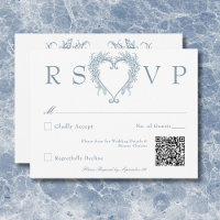 Vintage Elegant Chinoiserie Blue Heart Wedding