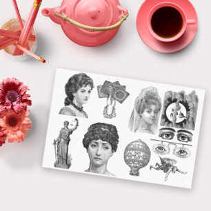 Vintage Elegant Elegance Decoupage Collage Tissue  Paper