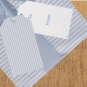 Vintage Elegant Faded Blue Stripe All Occasion  Gift Tags