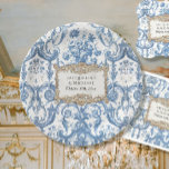 Vintage Elegant Floral Blue and White Gold Bridal Paper Plate<br><div class="desc">For a truly elegant, memorable Bridal Shower decor, this fresh and contemporary yet vintage blue and white theme is perfect. Ornate, three dimensional looking baroque rococo gold frame is placed over an elegant vintage French or English floral wallpaper pattern. The original artwork was painstakingly restored and graphically designed by internationally...</div>