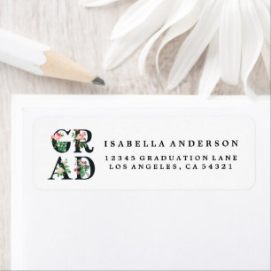 VINTAGE ELEGANT FLORAL GRAD RETURN ADDRESS LABELS