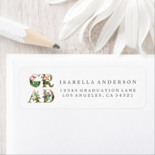 VINTAGE ELEGANT FLORAL GRAD RETURN ADDRESS LABELS