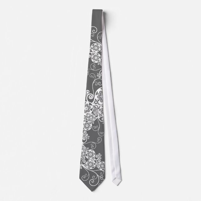 Vintage Elegant Floral Paisley Stylish Wedding Tie (Front)