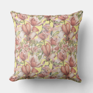 Vintage Elegant Floral Pattern Light Yellow Cushion