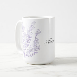 Vintage, elegant, floral, personalised named mug