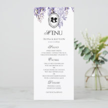 Vintage Elegant Florals Regency Wedding Menu
