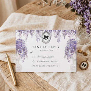 Vintage Elegant Florals Regency Wedding RSVP Card