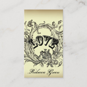 Vintage Elegant Flourish Swirls Tattoo Artist Business Card