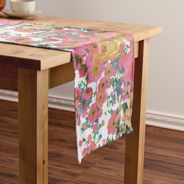 vintage elegant flowers Table Runner (In Situ)