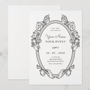 Vintage elegant frame art  invitation