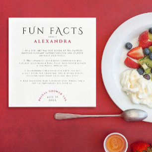 Vintage Elegant Fun Facts Bridal Shower Tea Party Napkin
