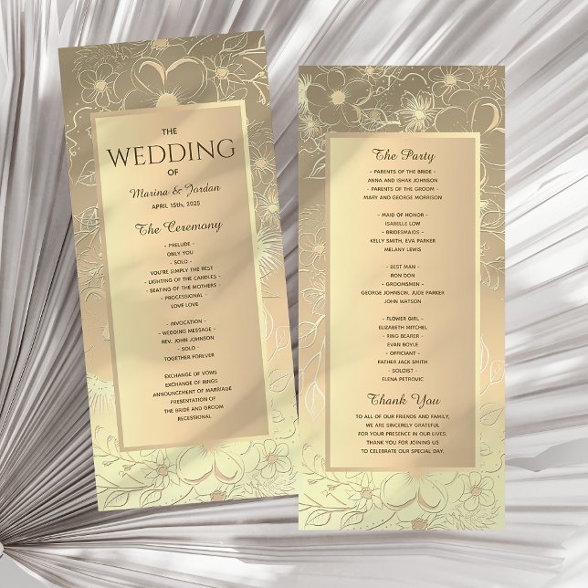 Vintage Elegant Gold Wedding Programme (Creator Uploaded)