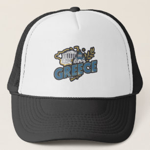 Vintage Elegant Greece Europe Travel Souvenir Trucker Hat