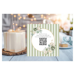  Vintage & Elegant Green & Gold Micro wedding Enclosure Card