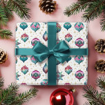 Vintage Elegant Jewels Christmas Ornaments<br><div class="desc">This vintage gift wrap design brings all those good nostalgia feelings. The gift wrap features beautiful and elegant jewel-toned vintage glass ornaments in pinks,  purples,  teals,  and blues with a hint of gold.</div>