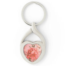 Vintage Elegant Miniature Flower Painting Heart