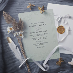Vintage Elegant Ornate Embossing Modern Wedding Invitation