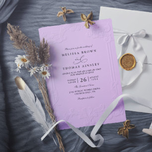 Vintage Elegant Ornate Embossing Modern Wedding Invitation