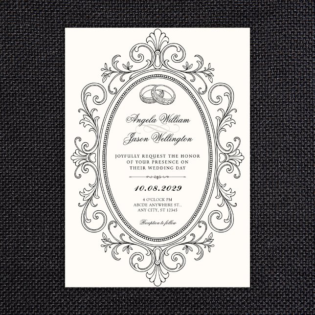 Vintage elegant ornate wedding invitation (Creator Uploaded)