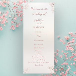 Vintage Elegant Pearl Romance Wedding Programme