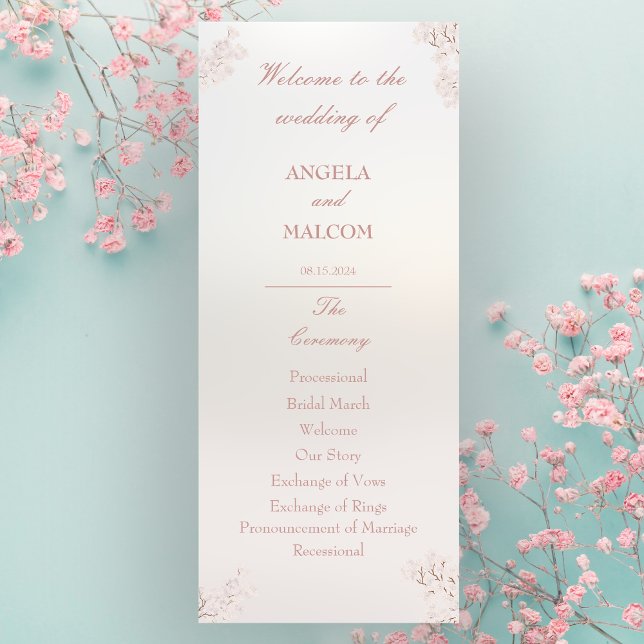 Vintage Elegant Pearl Romance Wedding Programme (Creator Uploaded)