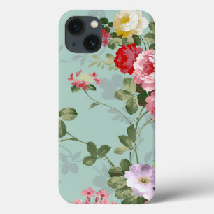 Vintage Elegant Pink Red Roses Pattern Case-Mate i iPhone 13 Case