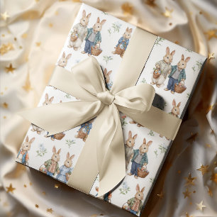 Vintage Elegant Rabbits   Easter Wrapping Paper