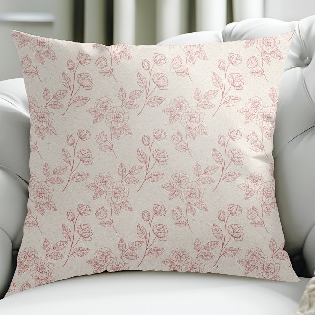 Vintage Elegant Red Rose Paper Chintz  Cushion (Creator Uploaded)