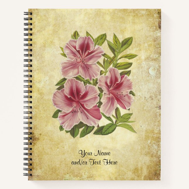 Vintage Elegant Rhododendron Notebook (Front)
