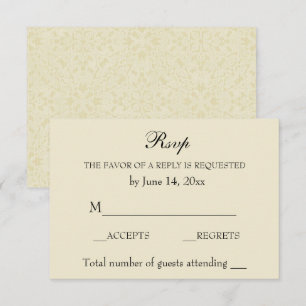 Vintage Elegant RSVP Ecru Lace Card
