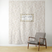 Vintage Elegant Script Damask Wedding Photo Names