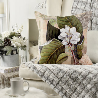 Vintage Elegant Southern Magnolia Chic Cushion