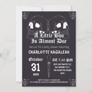 Vintage Elegant Spooky, Halloween Baby Shower  Invitation