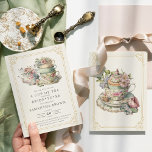 Vintage Elegant Tea Party Bridal Shower Invitation<br><div class="desc">Vintage Elegant Tea Party Bridal Shower Invitation Transport your guests to an era of timeless elegance with this Vintage Elegant Tea Party Bridal Shower Invitation. Adorned with delicate floral motifs and ornate typography, this invitation sets the stage for a sophisticated affair. Crafted with attention to detail, its vintage charm captivates,...</div>