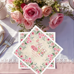 Vintage Elegant Tea Party Bridal Shower Invitation Napkin