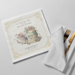 Vintage Elegant Tea Party Bridal Shower Napkin<br><div class="desc">Vintage Elegant Tea Party Bridal Shower Napkins Transport your guests to an era of timeless elegance with this Vintage Elegant Tea Party Bridal Shower Collection. Adorned with delicate floral motifs and ornate typography, this theme sets the stage for a sophisticated affair. Crafted with attention to detail, its vintage charm captivates,...</div>