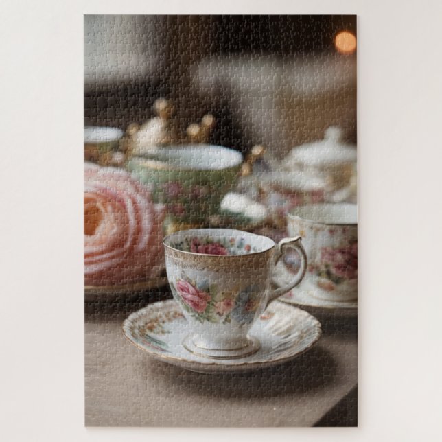Vintage Elegant Teacup  Jigsaw Puzzle (Vertical)