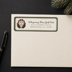 Vintage Elegant Watercolor Golf Crest Christmas
