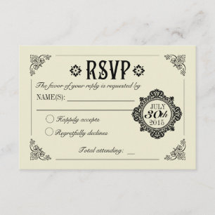 Vintage Elegant Wedding Invitation RSVP