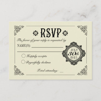 Vintage Elegant Wedding Invitation RSVP