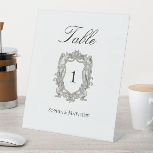 Vintage Elegant Wedding Table Number Pedestal Sign