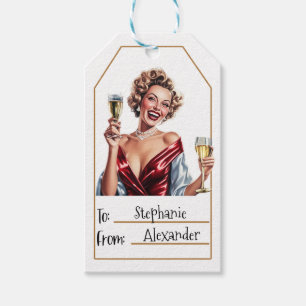 Vintage Elegant Woman  Personalised To & From (5) Gift Tags