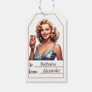Vintage Elegant Woman Personalised To & From (6) Gift Tags