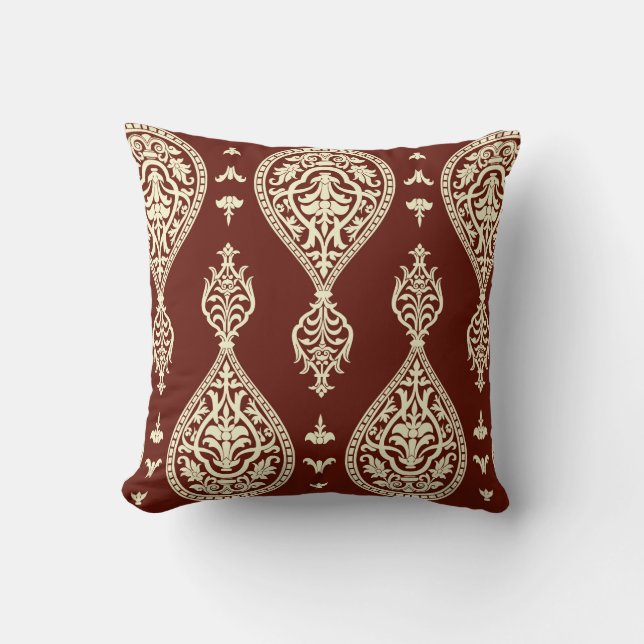 Vintage elements on a dark background cushion (Front)