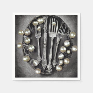 Vintage Elements & Wedding Pearls 7 Napkin