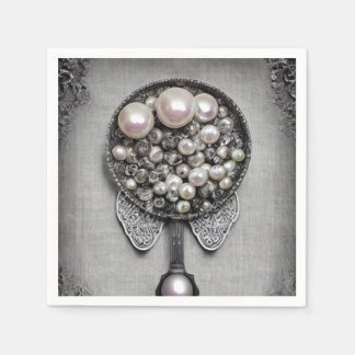 Vintage Elements & Wedding Pearls Napkin
