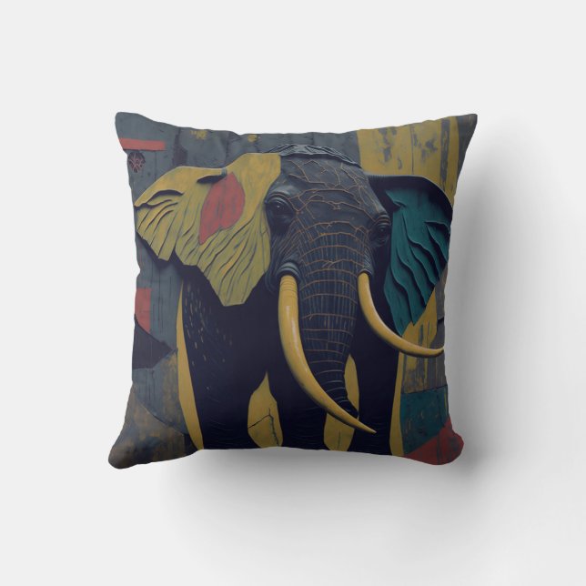 vintage elephant 2 cushion (Back)