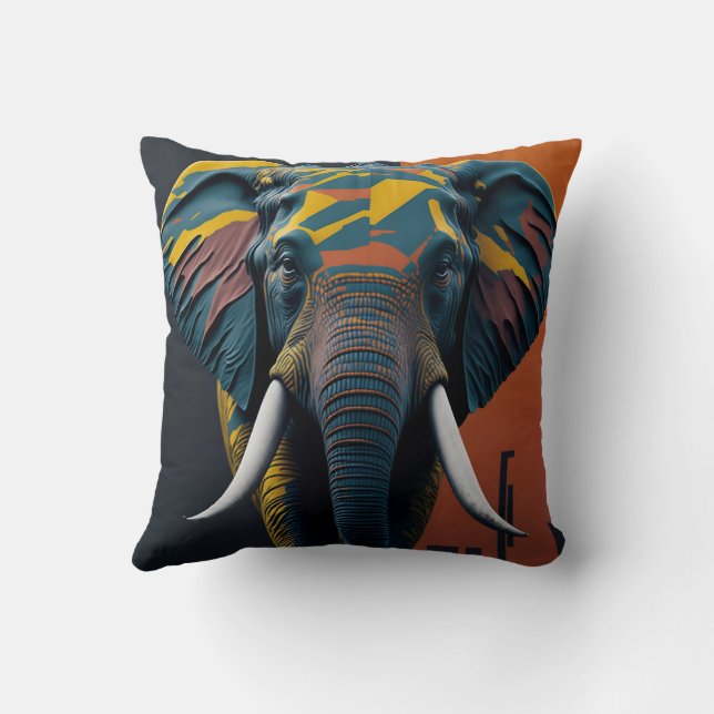 vintage elephant 5 cushion (Back)
