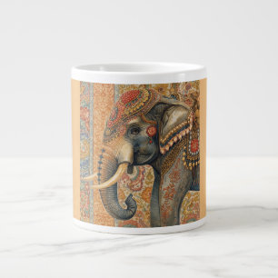 Vintage Elephant, Antique Elephant, Elephant art Large Coffee Mug
