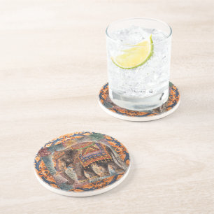 Vintage Elephant, Antique Elephant, Motif Art Coaster